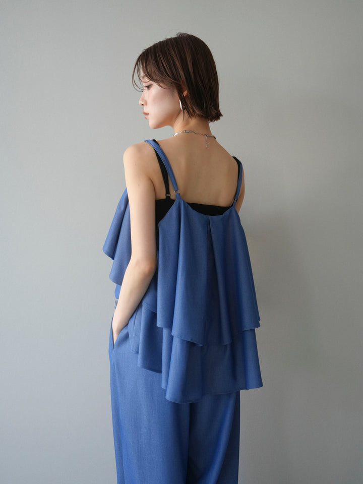 [予約]ティアードキャミソール/black