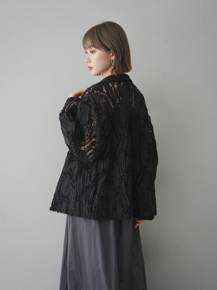 [予約]シアージャガードテーラードジャケット/ブラック