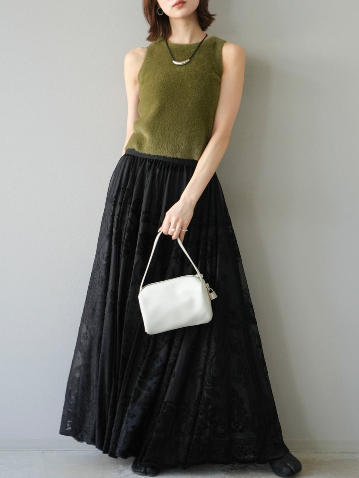 [予約]シャギーニットタンクトップ/カーキ