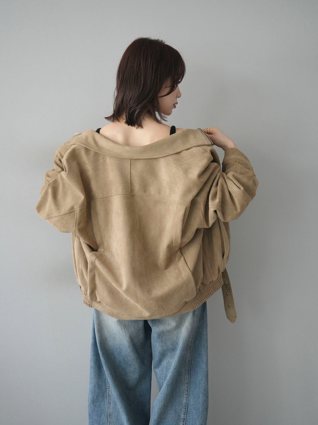 [予約]スエードライダースミドルジャケット/beige