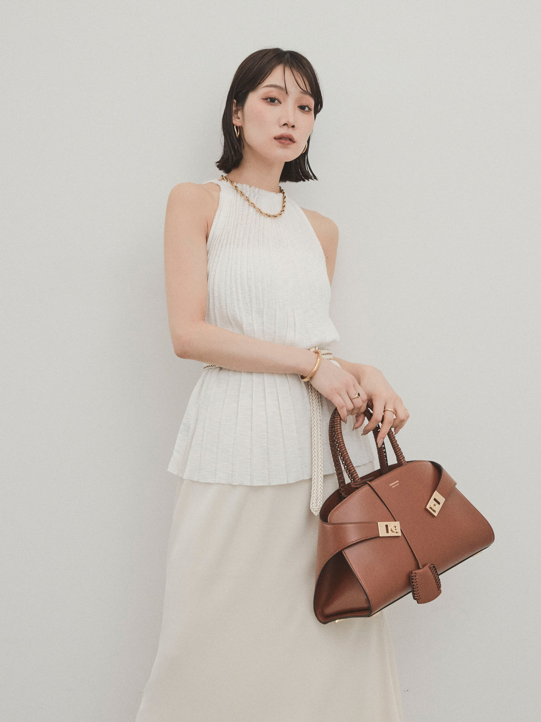 [SET]プリーツニットキャミソール+プリーツニットキャミソール(2set)