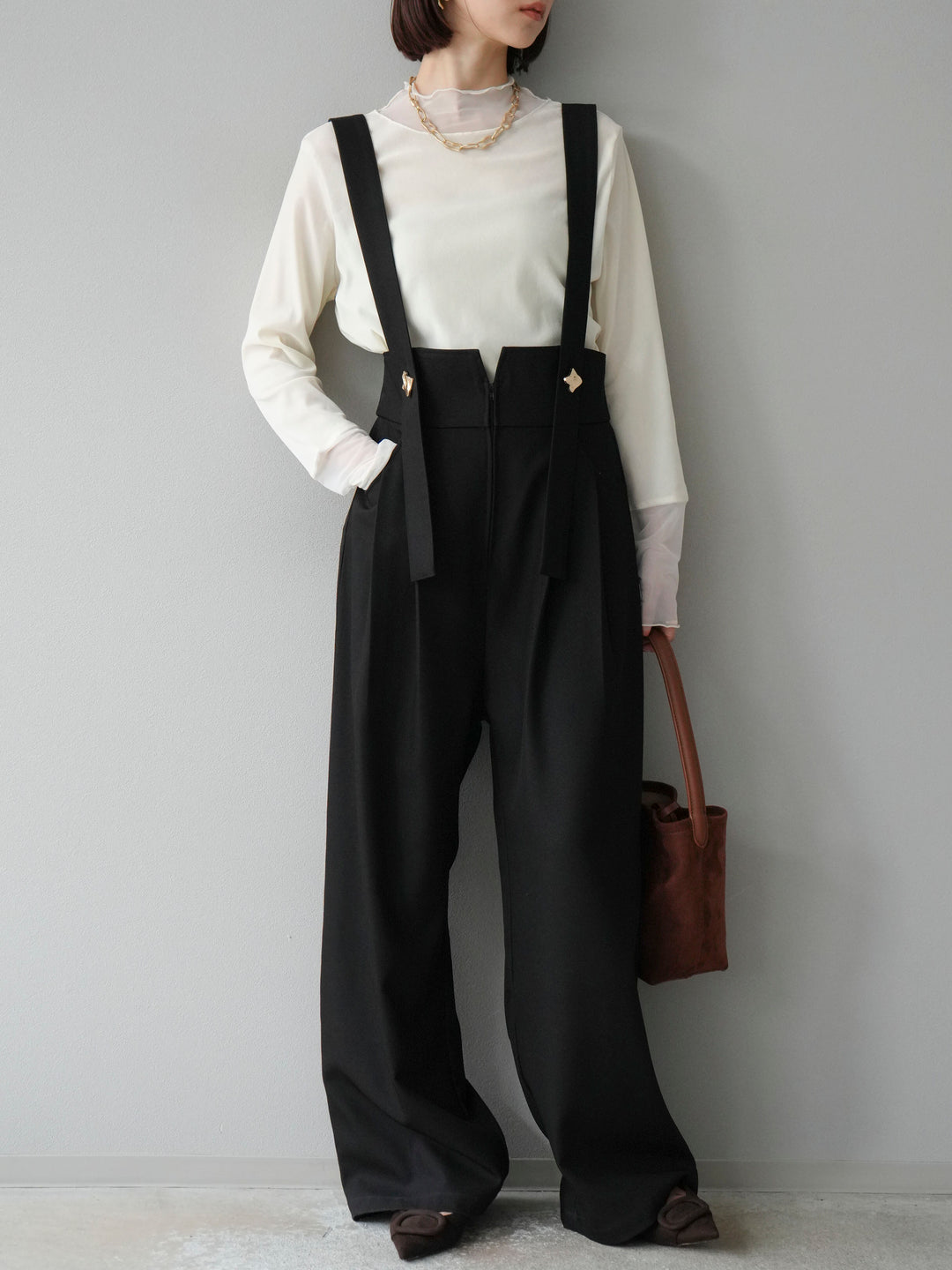 [予約]シアー切替ベロアトップス/オフホワイト