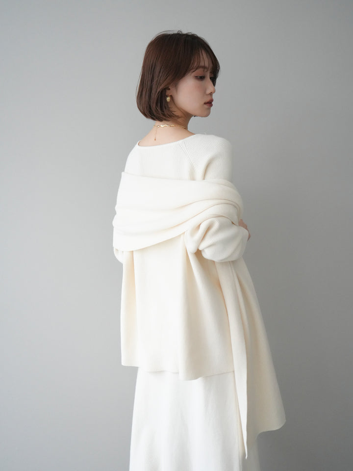 [SET]ストール付キーネックニットSET UP