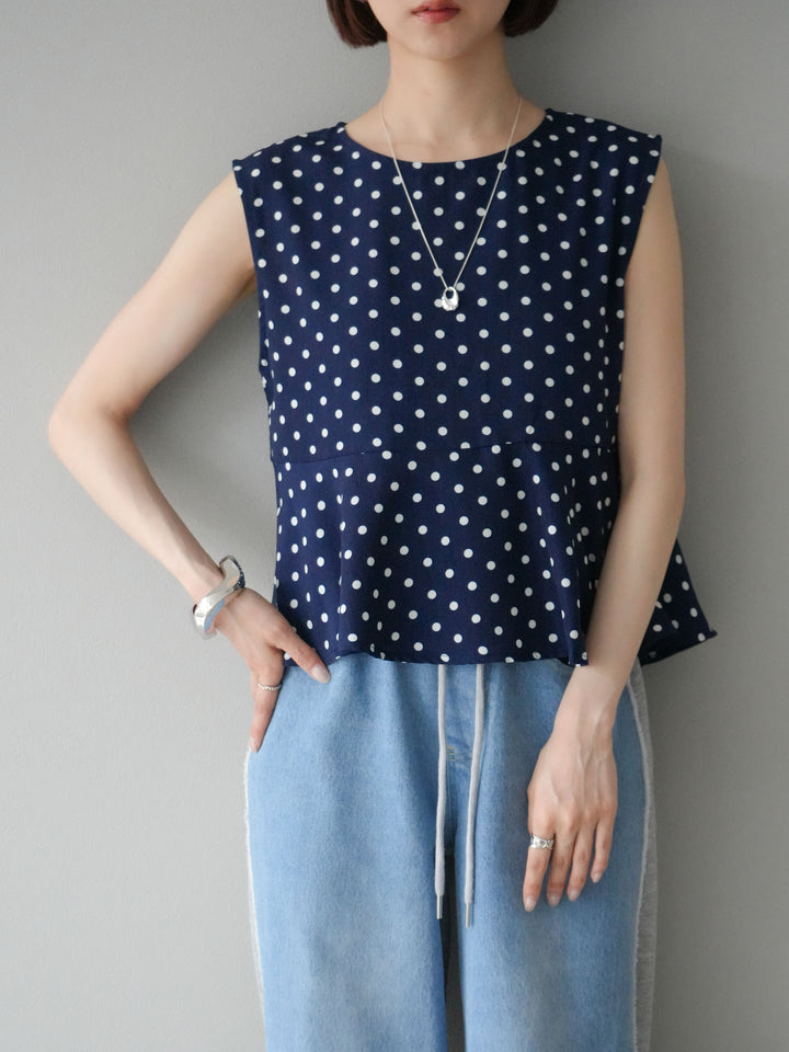 [予約]ドットぺプラムトップス/ネイビー