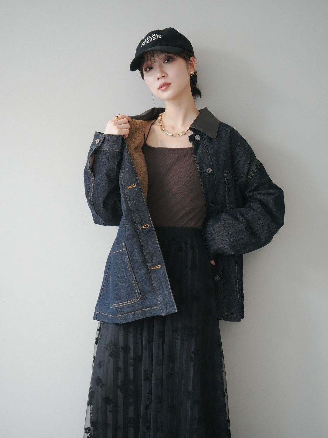 [予約]裏地ファーデニムフライトジャケット/indigo