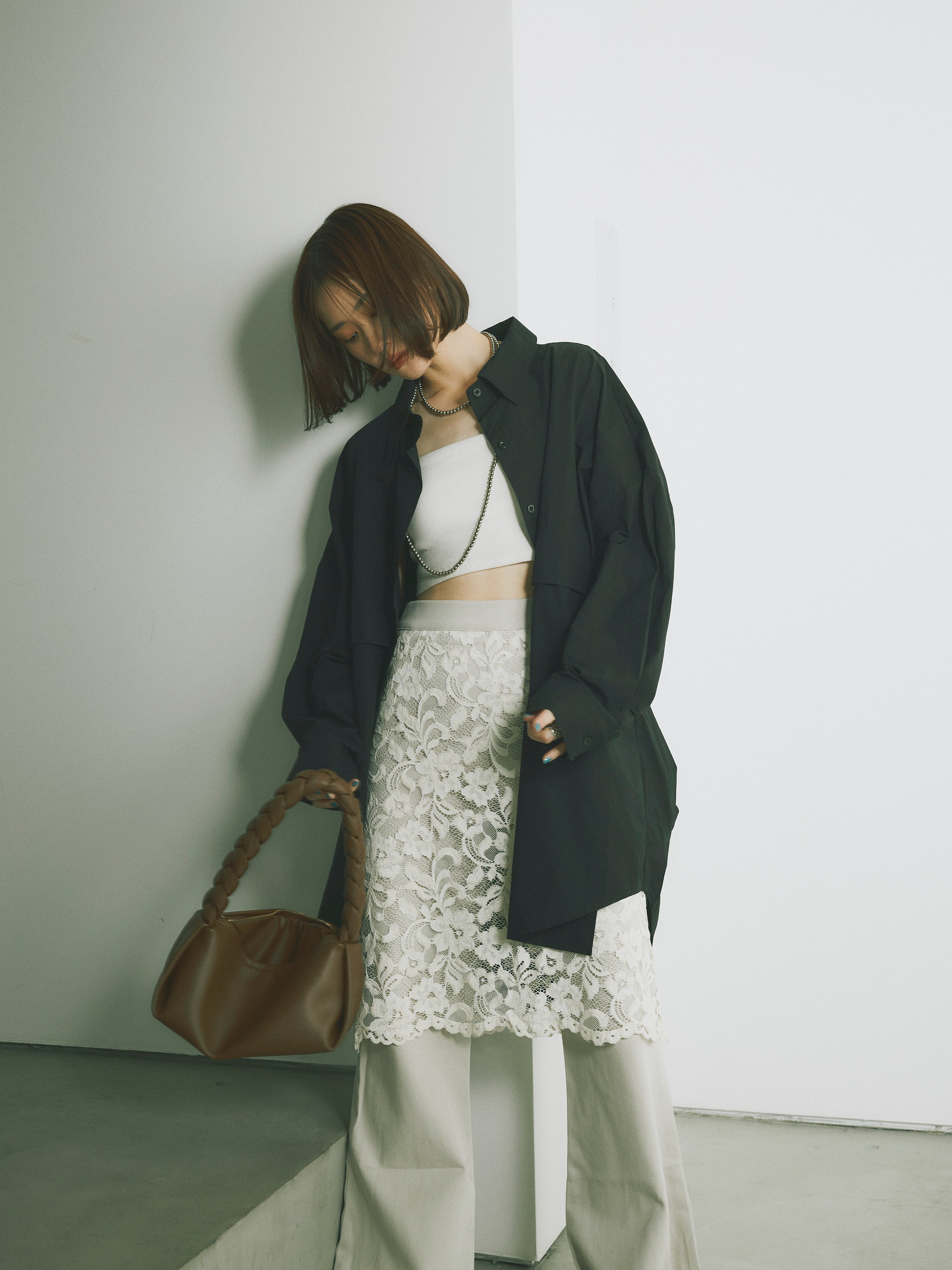 予約]レイヤードスカートセットフレアパンツ/アイボリー – Lumier