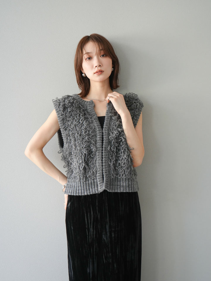 [予約]ループデザインホックベスト /チャコール