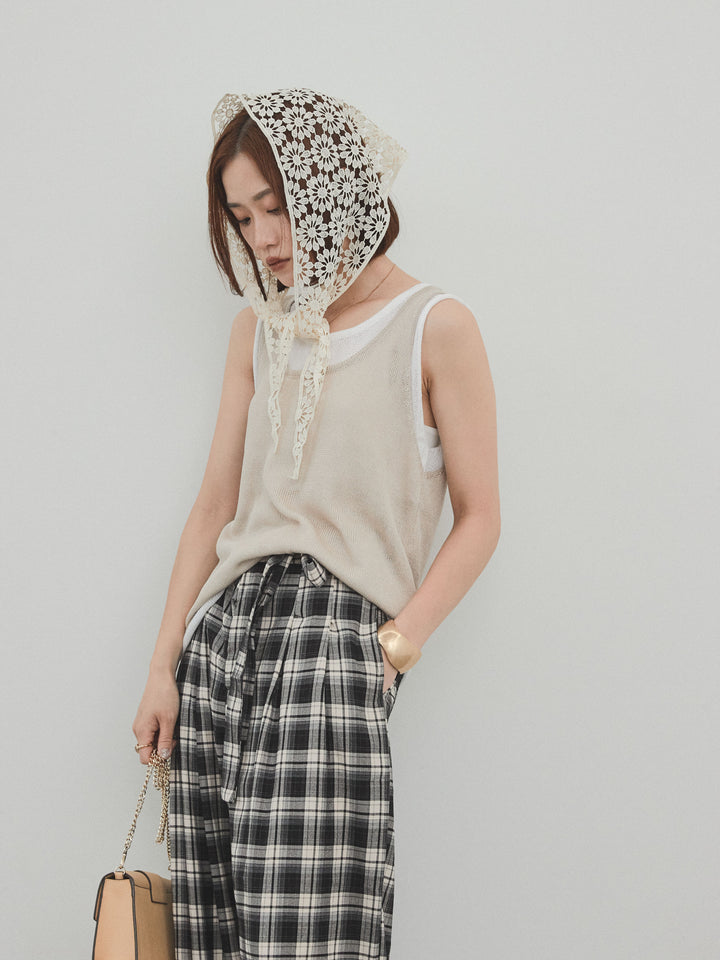 [SET]バイカラーレイヤードニットタンクトップ+バイカラーレイヤードニットタンクトップ(2set)