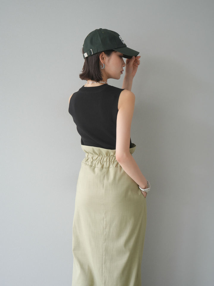 [予約]レーヨンニットタンクトップ/ブラック