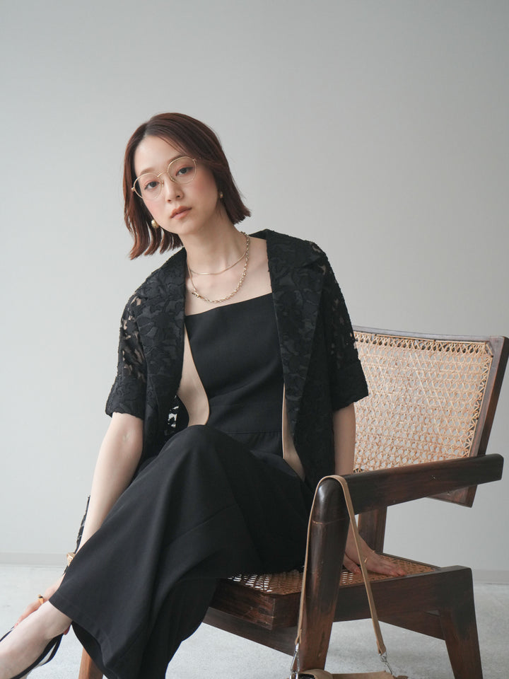 [SET]ショルダーリボンサロペット+選べるアクセセット(2set)