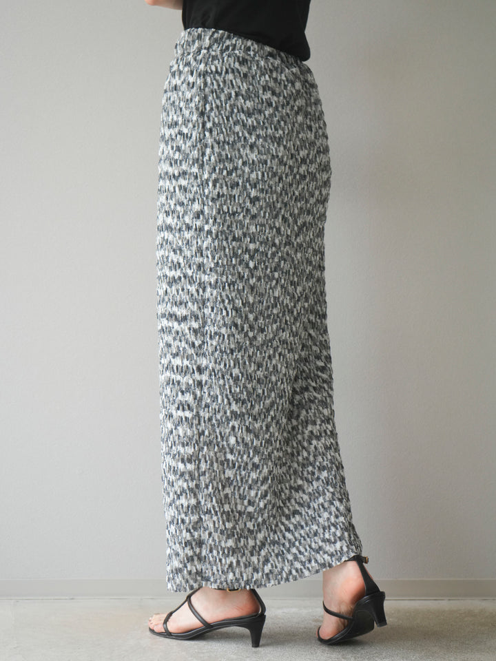 [予約]マルチカラーランダムプリーツタイトスカート/ブラック