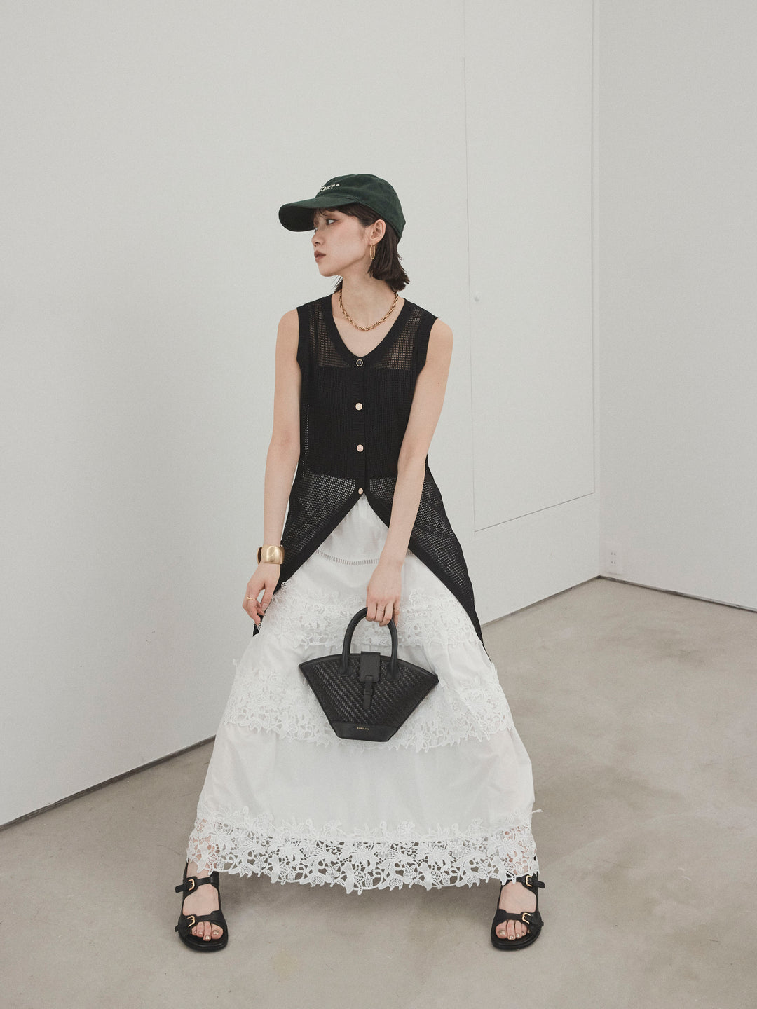 [套裝] 什錦紐扣針織長背心 + 什錦紐扣針織長背心 (2套)