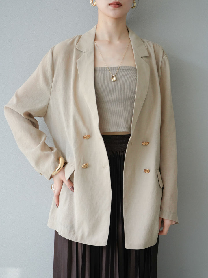 [予約]ゴールドボタンシアージャケット/ベージュ