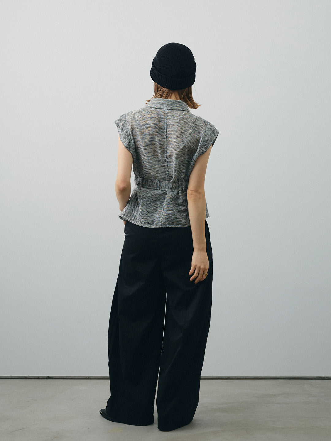 [予約]コクーンワイドチノパンツ/ブラック