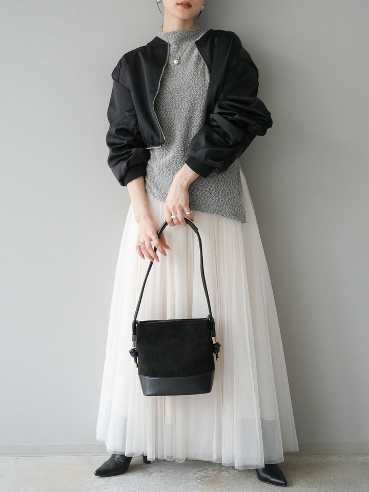 [予約]チュールボリュームスカート/アイボリー