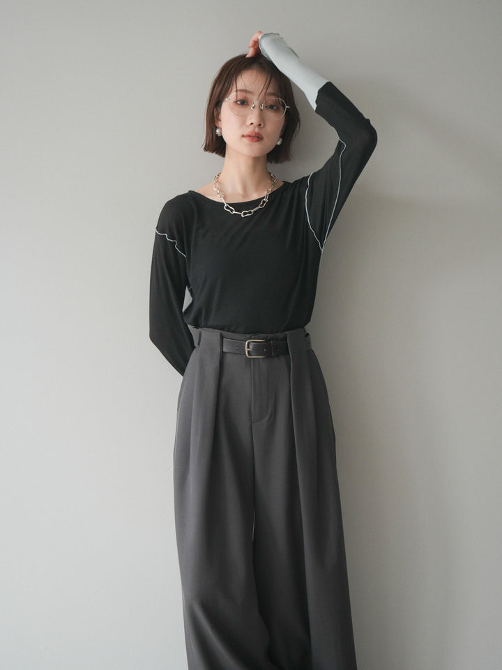 [SET]配色メロウトップス+配色メロウトップス(2set)