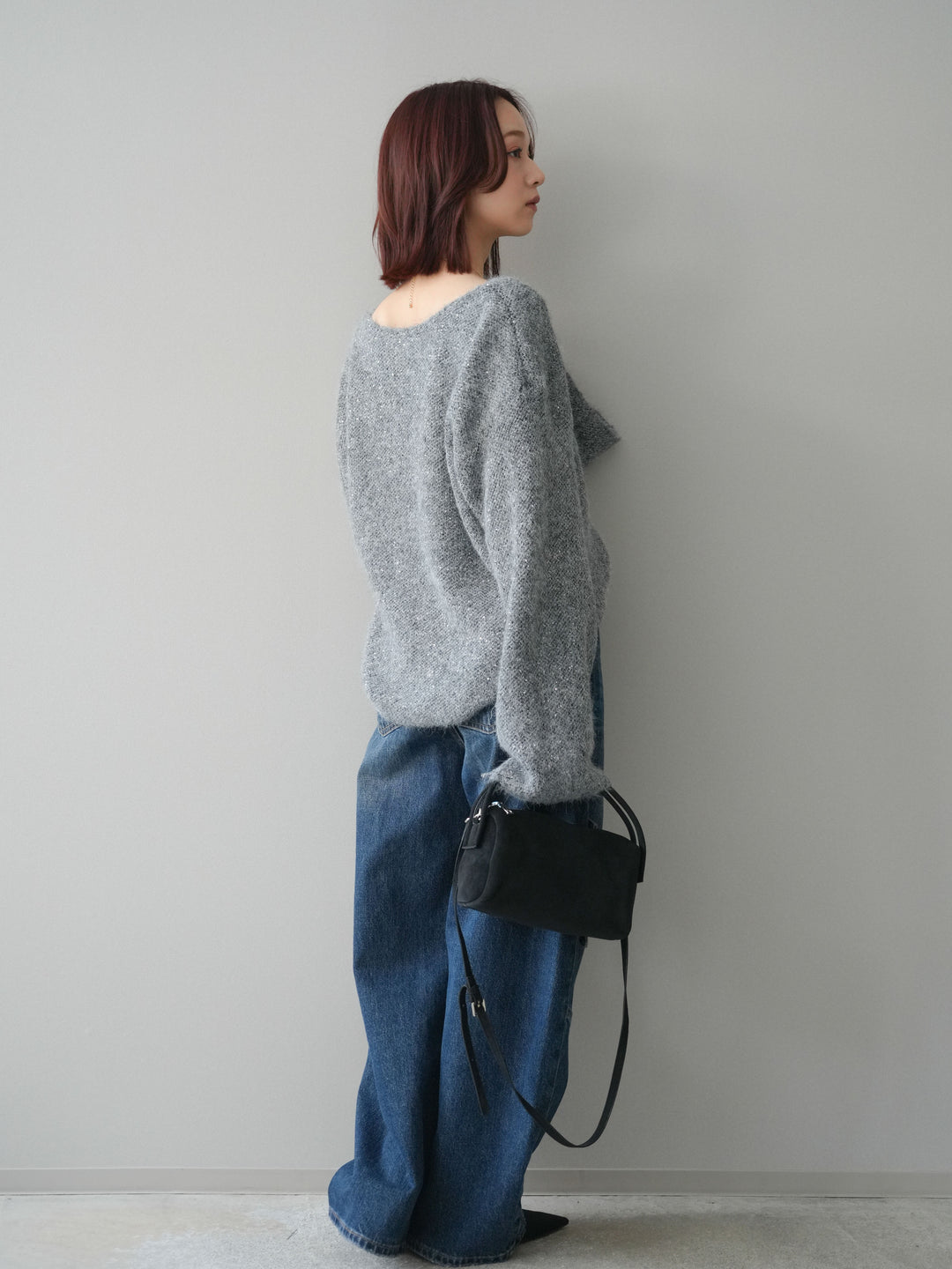 [予約]カーゴデザインコクーンデニムパンツ/navy