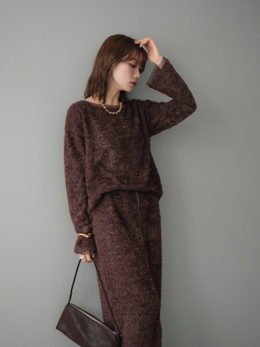 [SET]ラメシャギートップス+選べるアクセセット(2set)