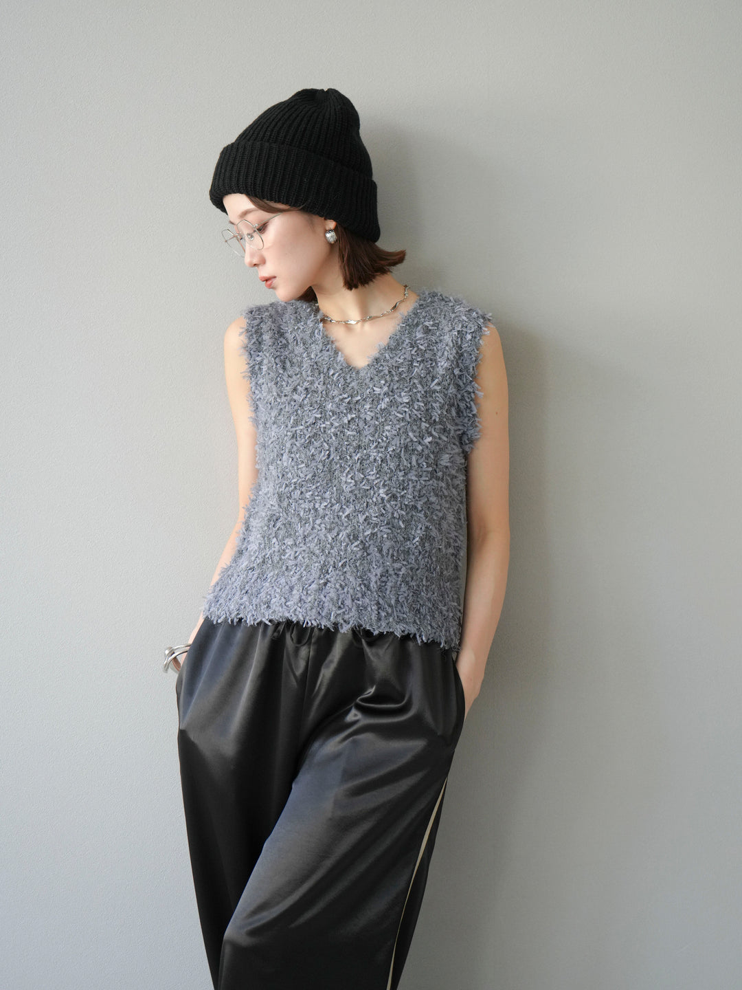 [予約]ニットビーニー/ネイビー