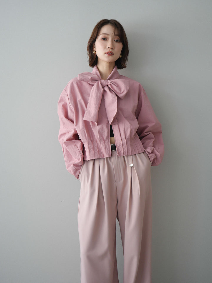 [SET]ボウタイ裾プリーツライトジャケット+ボウタイ裾プリーツライトジャケット(2set)