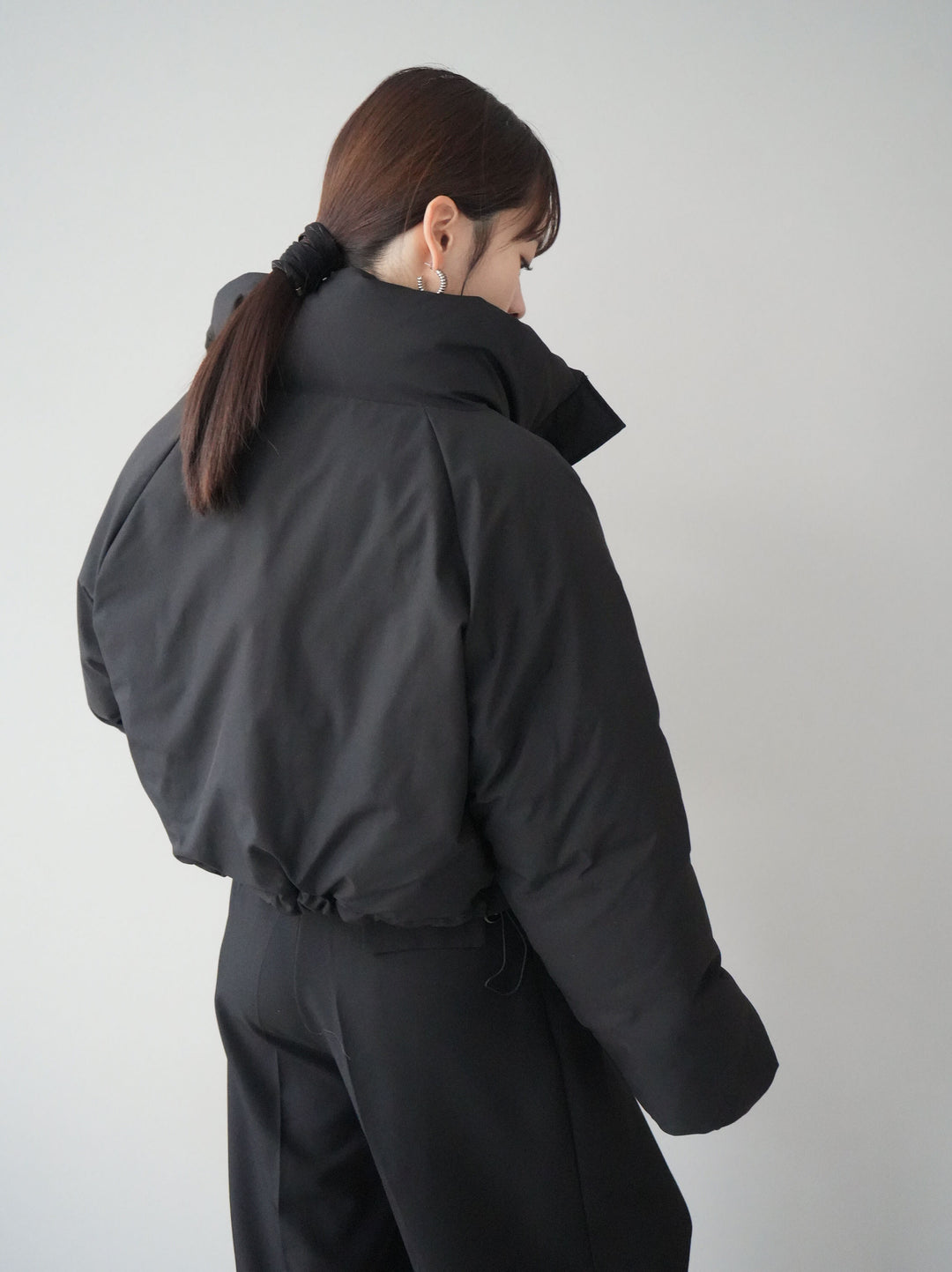 [予約]ファイバーダウンショートブルゾン/ブラック