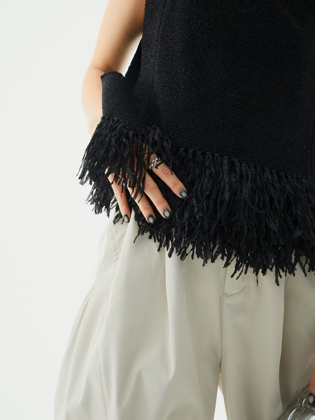 【Allure】[SET]フェザーヤーンニットベスト+フェザーヤーンニットベスト(2set)