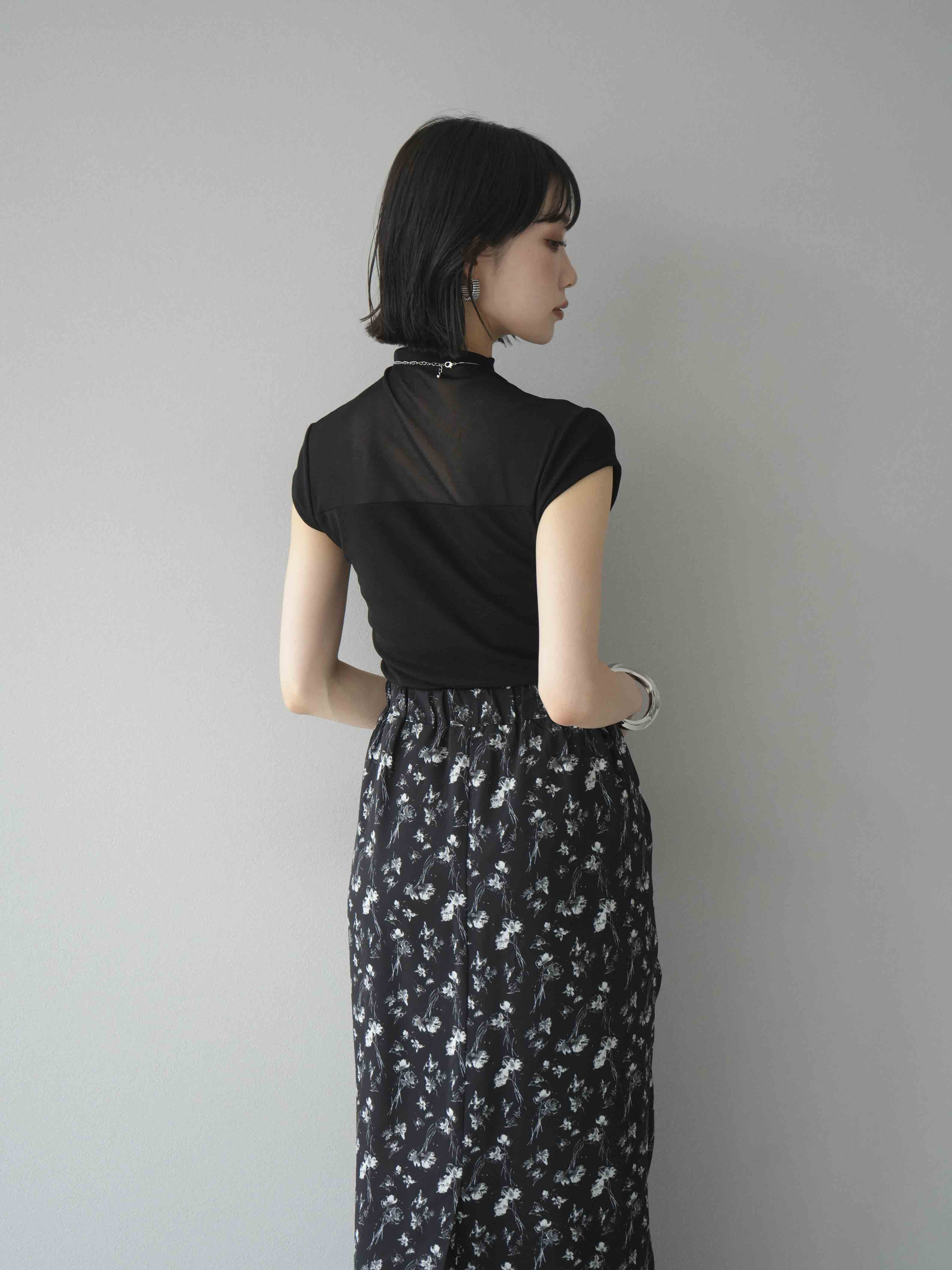 予約]シアー切替ストレッチトップス/ブラック – Lumier