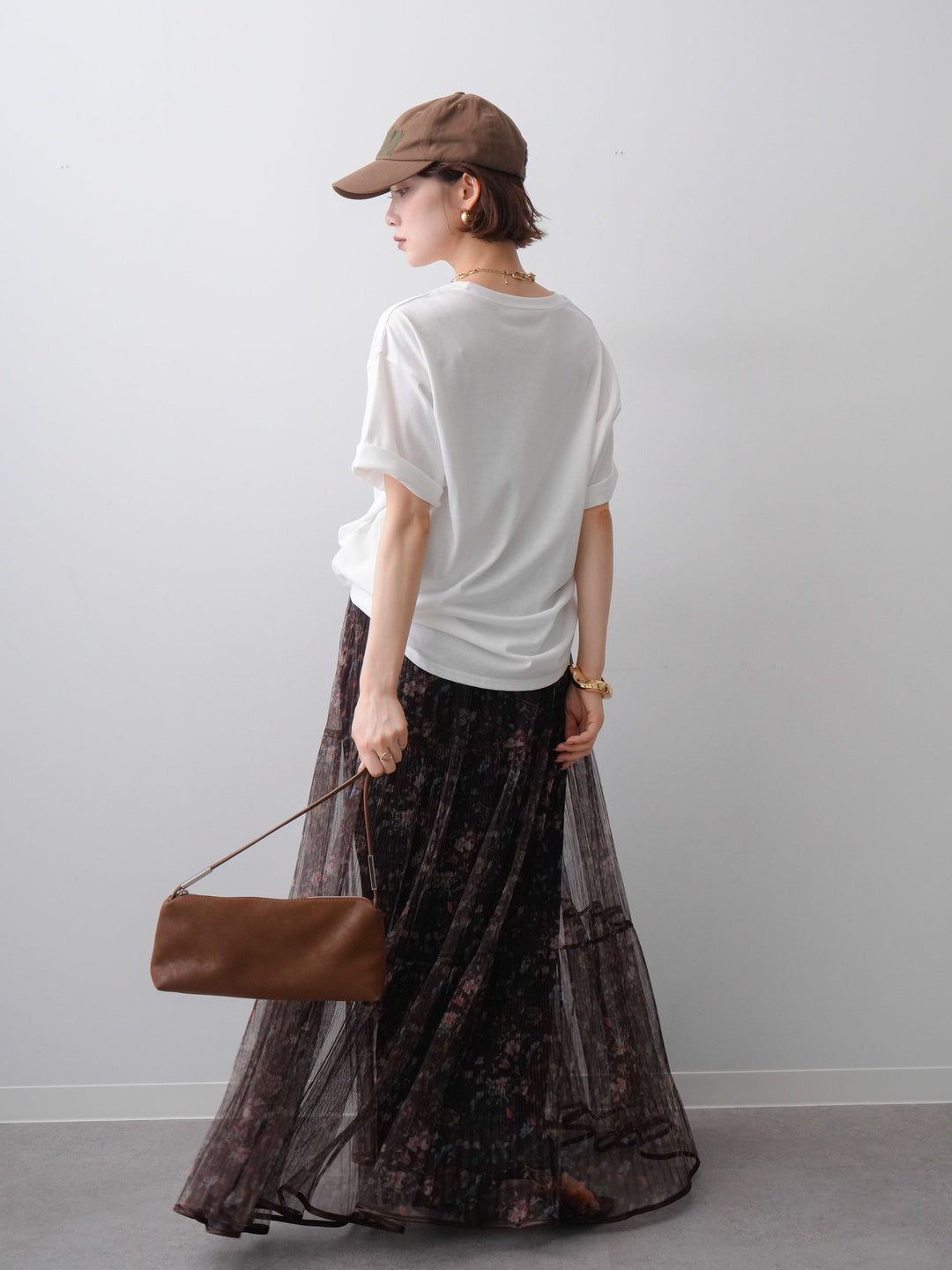 [SET]ニュアンスフォトTEE+フラワーチュールギャザースカート(2set)