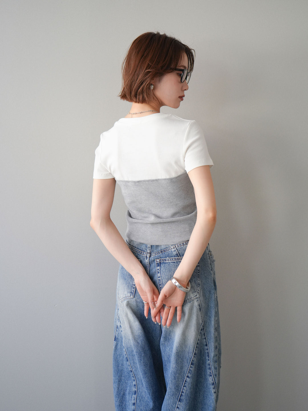 [予約]ビスチェドッキングTEE/gray