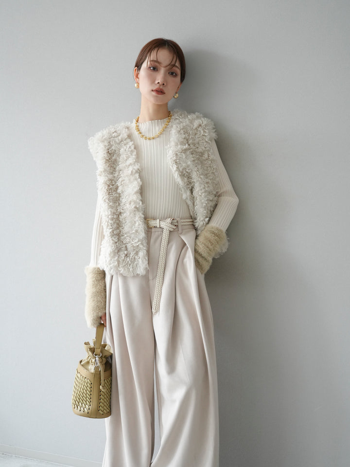 [予約]プードルファーショートベスト/エクリュ