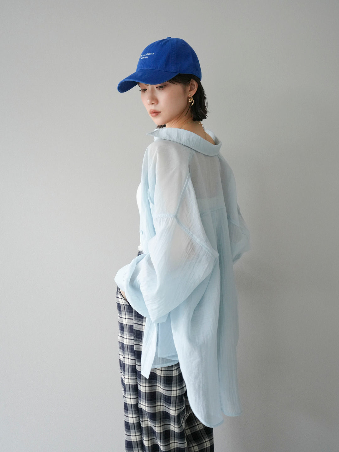 [予約]ドライタッチシアーオーバーシャツ/ブルー