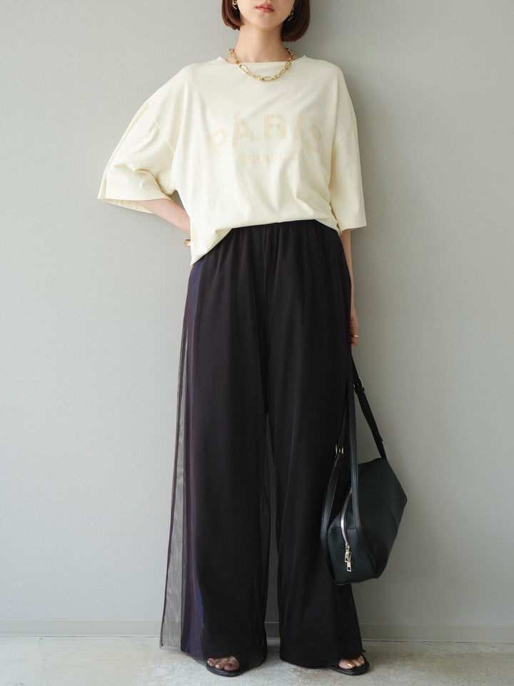 [予約]ピグメントロゴプリントTシャツ/アイボリー