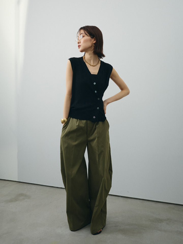[予約]コクーンワイドチノパンツ/カーキ