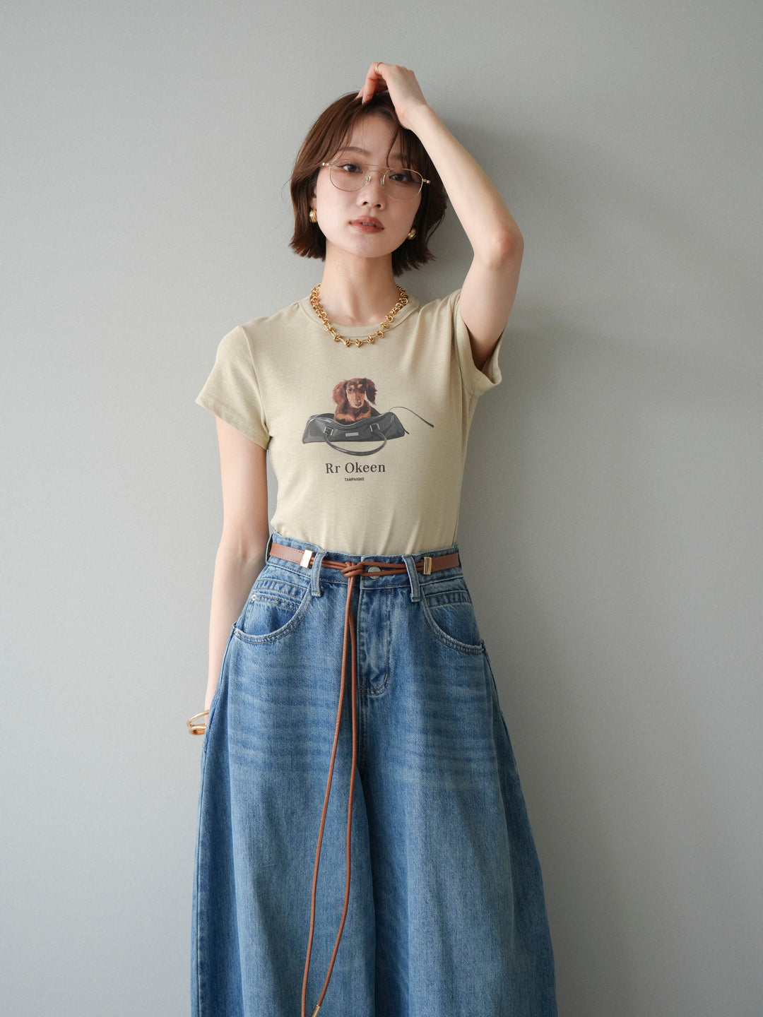 【預購】狗狗迷你T卹/米色