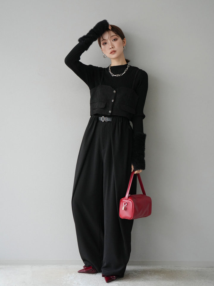 [予約]スウェードビスチェ/ブラック