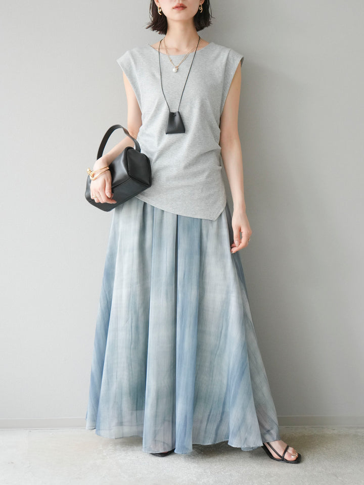 【預購】Nuance 透視喇叭裙/綠色