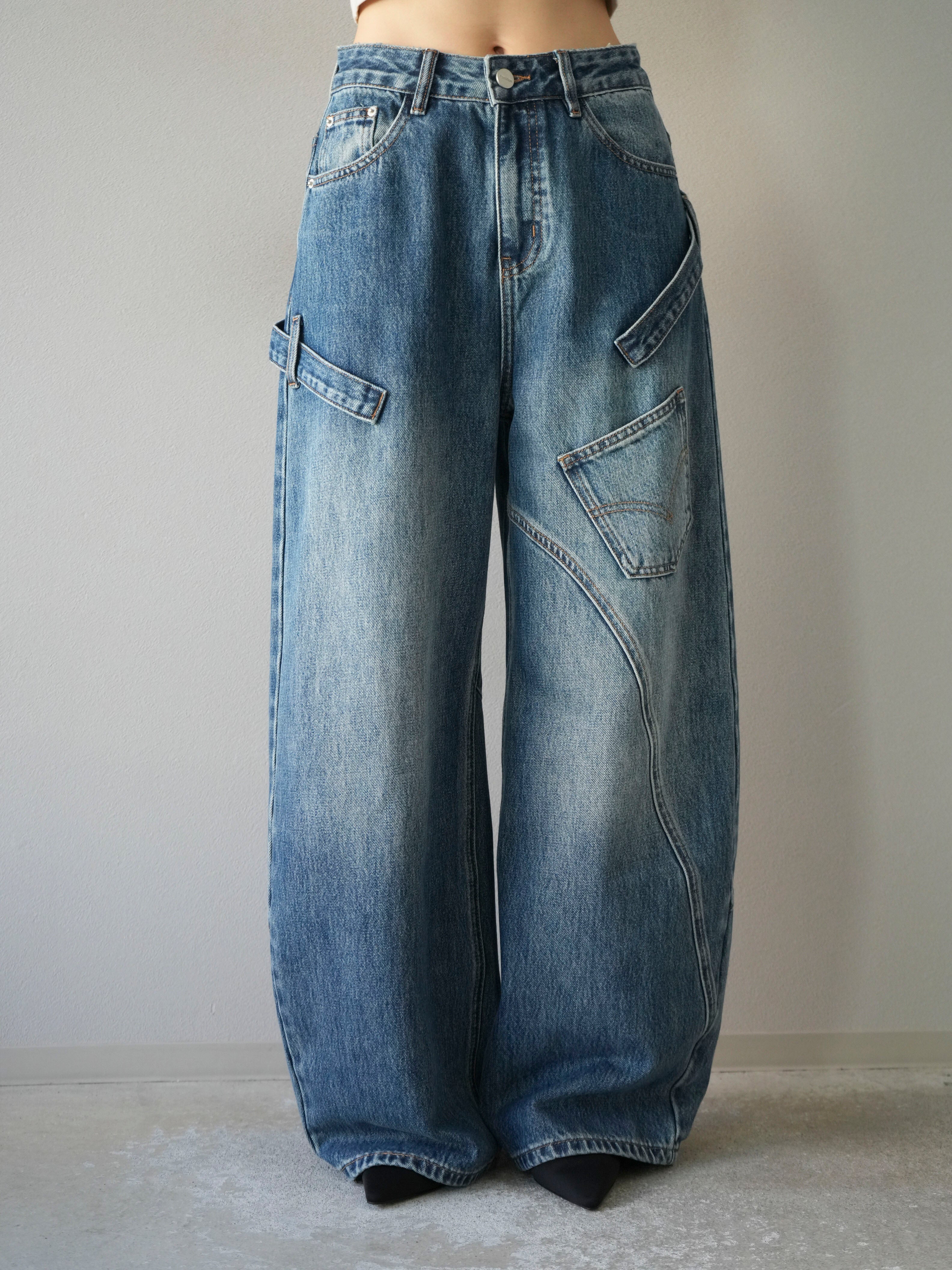 B207【TALON】【90s】JNCO JEANS ペインターデニム カーブ B207【TALON】【90s】JNCO JEANS ペインターデニム カーブ