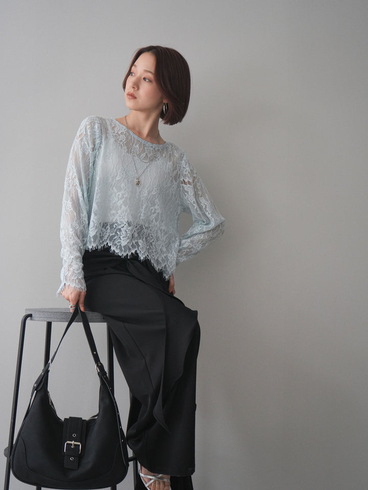 [SET]2WAYスリーブレーストップス+2WAYスリーブレーストップス(2set)