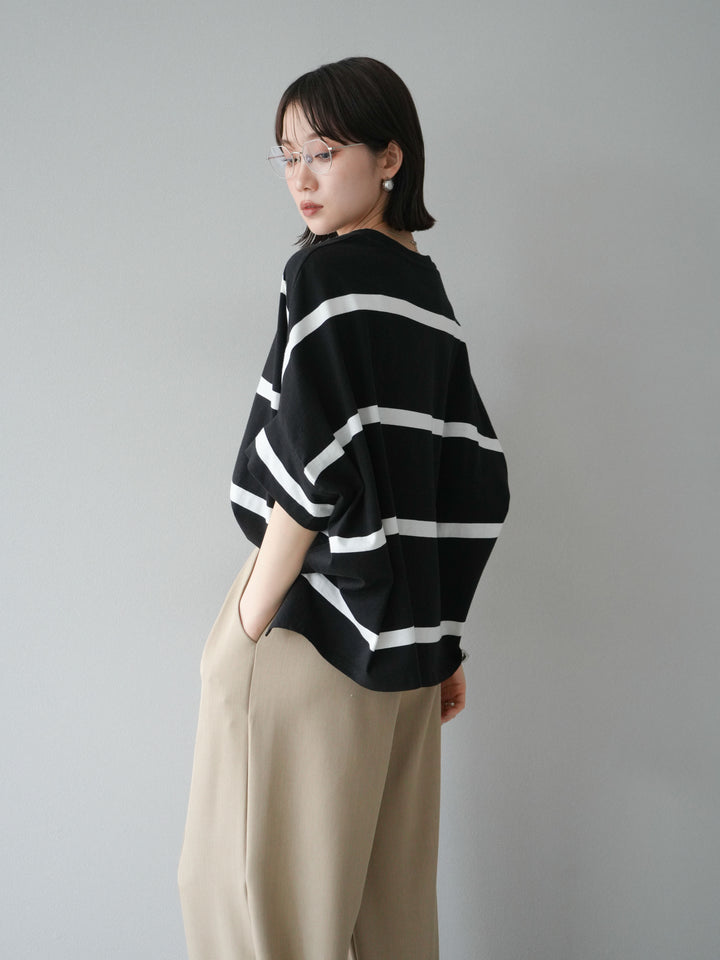 [予約]ボーダードルマンBIG Tシャツ/ブラック✕オフ