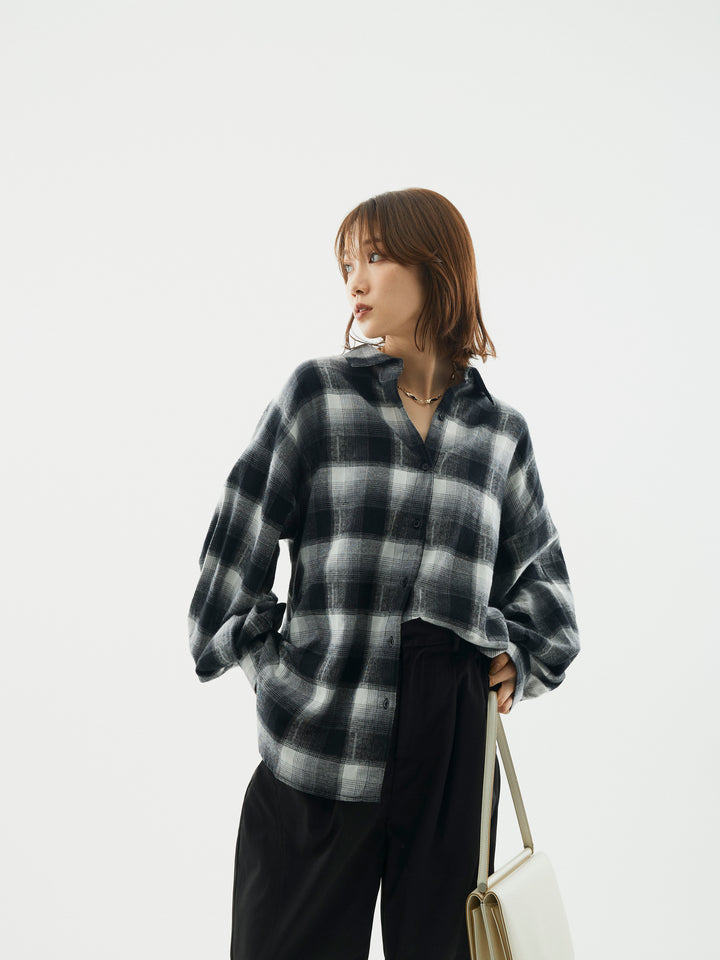 【Allure】[SET]オンブレチェックオーバーシャツ+オンブレチェックオーバーシャツ(2set)