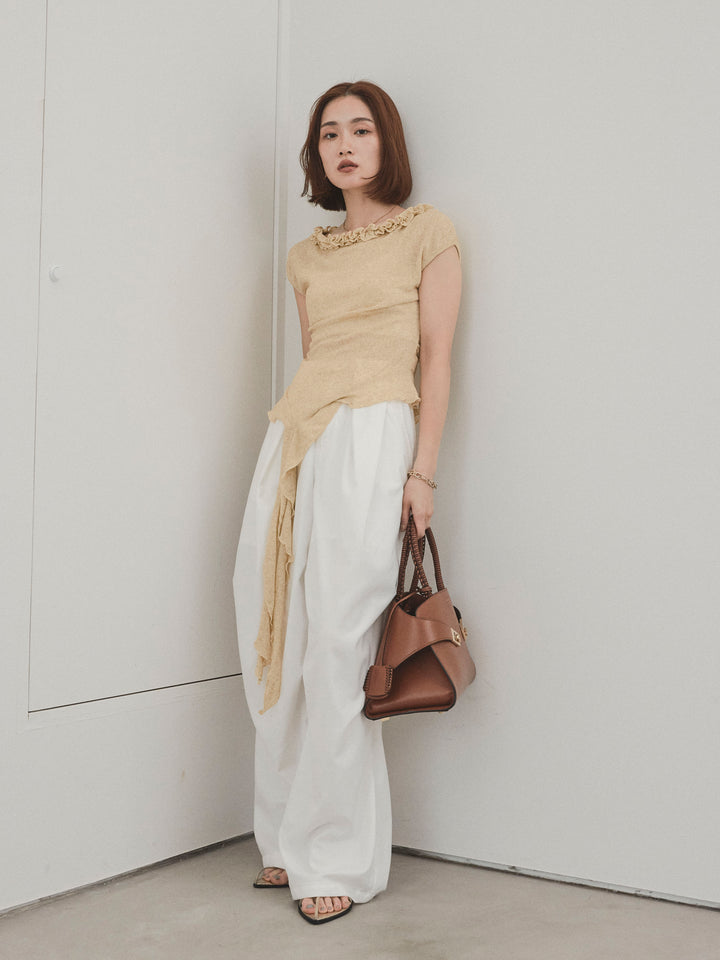 [予約]ラッフルシアーニットタンクトップ/イエロー