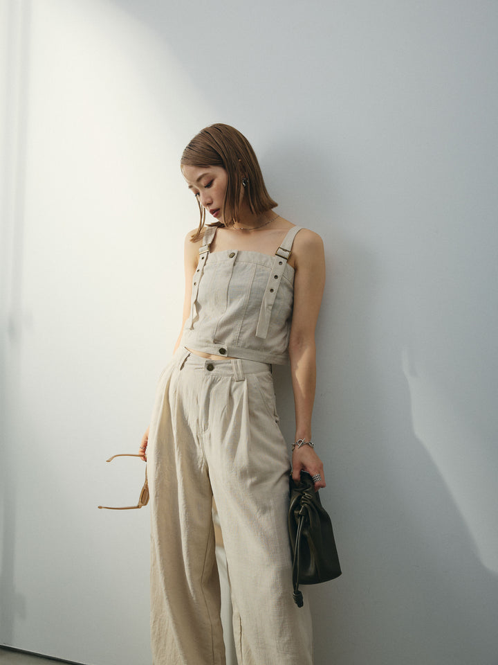 [SET]リネンライクビスチェ＆ワイドパンツSET UP+リネンライクビスチェ＆ワイドパンツSET UP(2set)