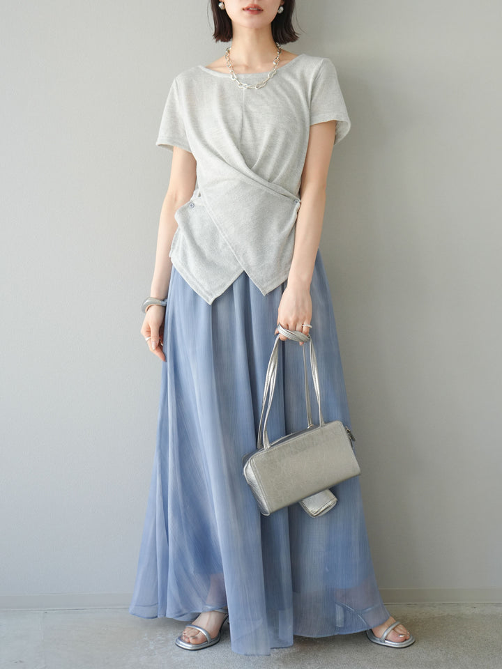 [預購] Cache-Coeur 薄紗針織套頭衫/灰色