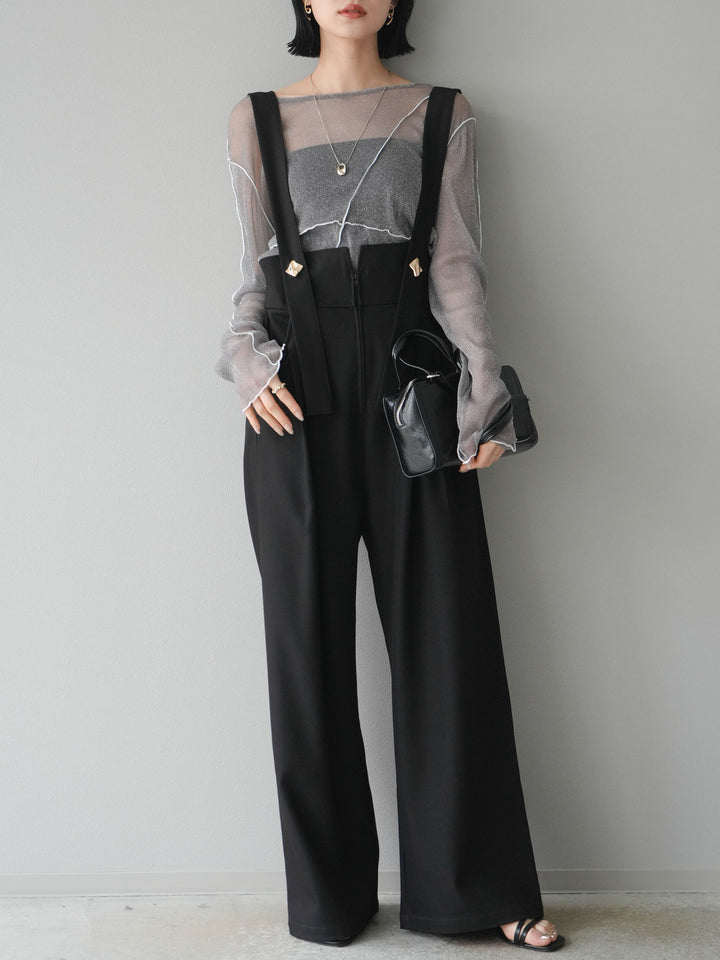 [予約]ラメシアーバイカラーメロープルオーバー/チャコール