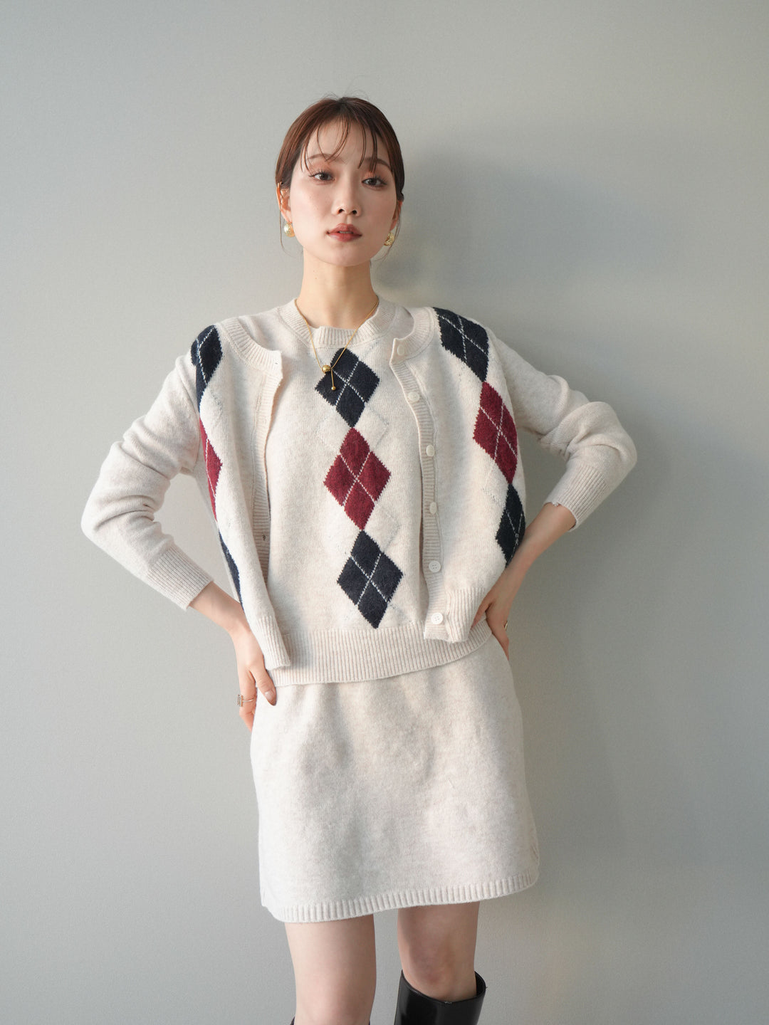 [SET]アーガイル柄3ピースSET UP(2set)