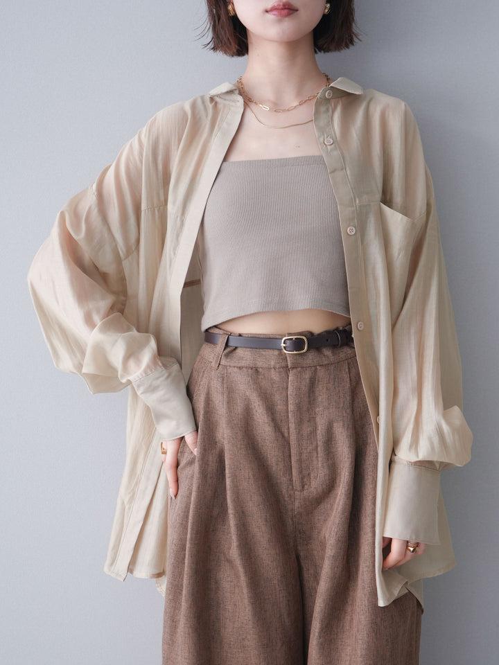[予約]シアーオーバーシャツ/beige