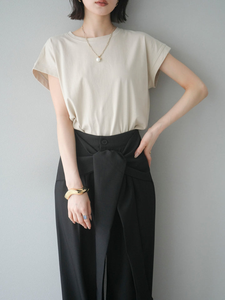 [予約]フレンチスリーブTシャツ/ベージュ　