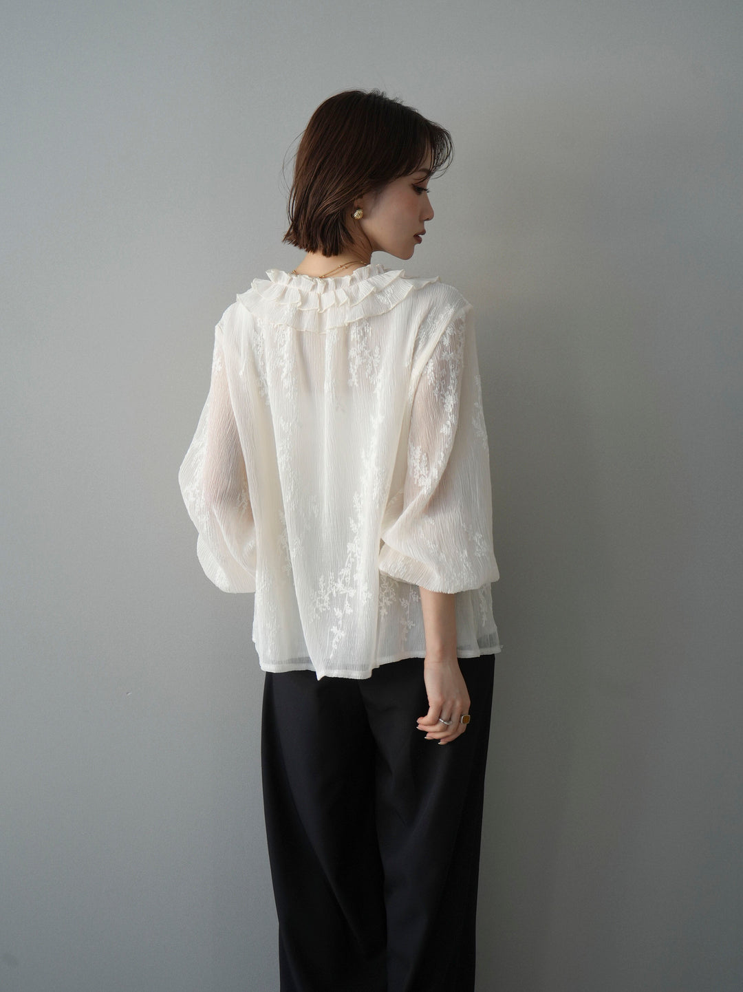 [SET]楊柳ラッフルフリルカーディガン+選べるアクセセット(2set)