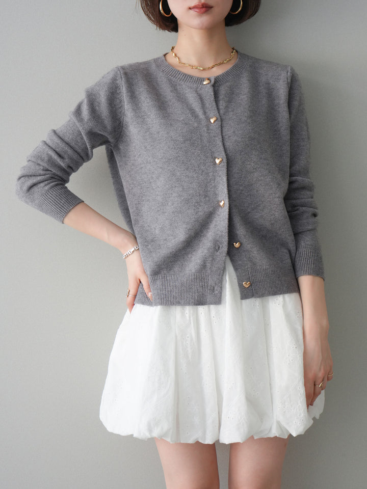 [SET]ハートボタンニットカーディガン+ハートボタンニットカーディガン(2set)