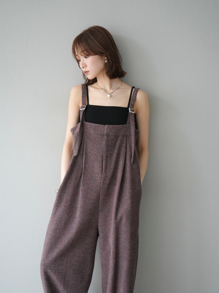 [予約]ツイードベアサロペット/オレンジ